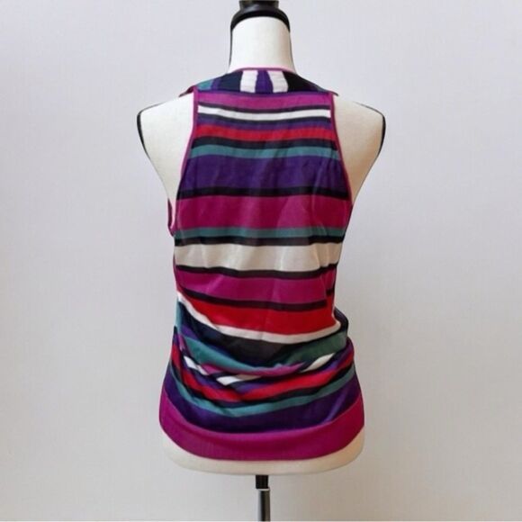 Ramy Brook Striped Sleeveless V-Neck Top Women’s Size M Multicolor Knit - Picture 3 of 6